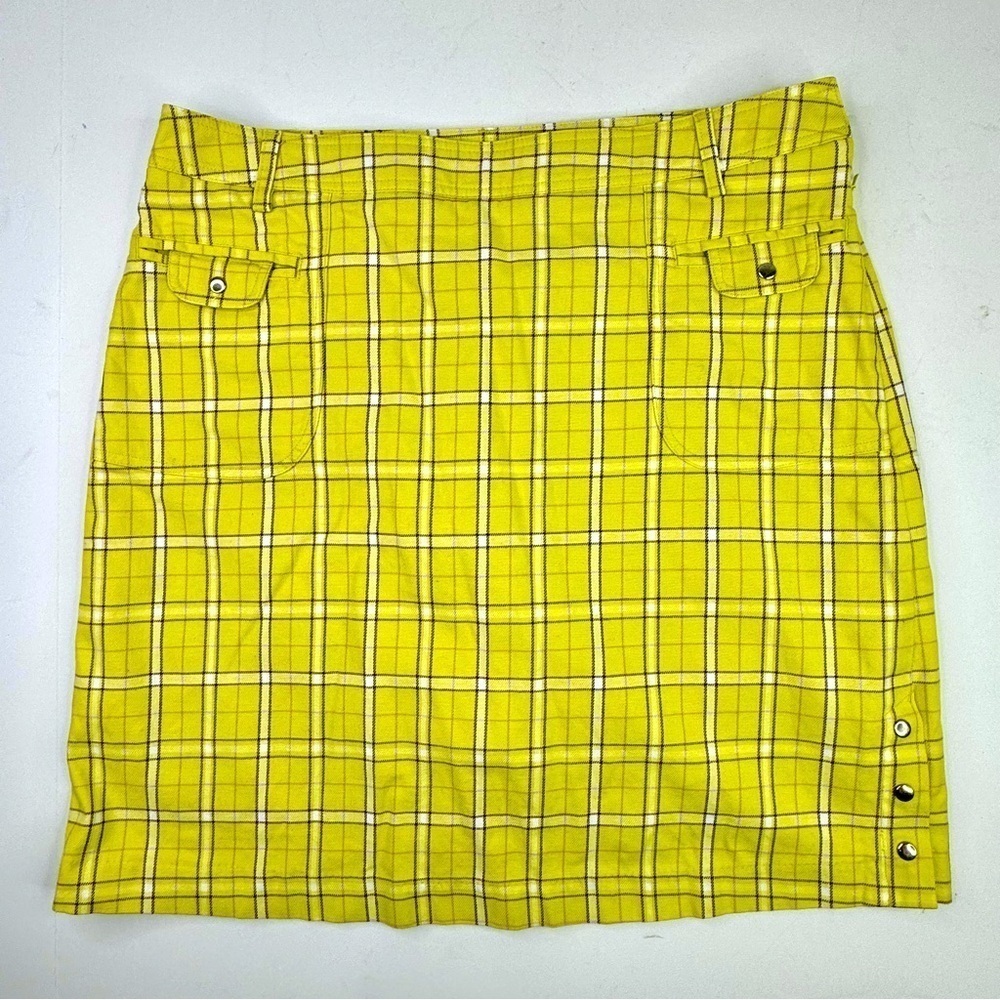 Fairway & Greene golf skort bright yellow plaid size 6